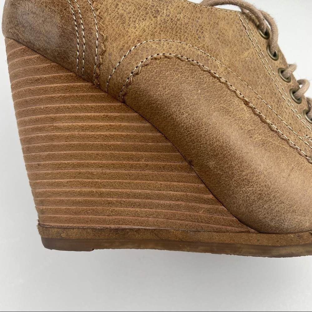 ALDO Tan Wedged Heeled Lace Booties - Picture 5 of 9